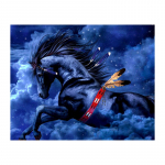 5D &bdquo;pasidaryk pats&ldquo; deimantinis paveikslas &bdquo;Black Horse&ldquo; deimantinis siuvinėjimas Siuvinėjimas kryželiu namų dekoras rankų darbo dovanosjavascript: Round 20x30cm