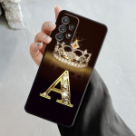 Letter Monogram Auksinis marmurinis dėklas, skirtas Samsung Galaxy A14 A73 A53 A71 A51 A31 A33 A22 A12 A21s A13 A32 A52s A72 A52 A23 Samsung A53 5G