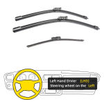 3 vnt., skirti SKODA Karoq 2017-2020 26 18 13 priekinių galinių valytuvų mentės priekinio stiklo priekinio stiklo langų pjovimo priedai 2017 2018 2019 2020 Left Hand