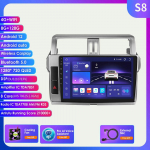 Hizpo 2 Din Carplay 4G-LTE 9 colių, skirtas Toyota Land Cruiser Prado 150 2013&ndash;2017 Automobilių radijas Multimedijos Vaizdo grotuvas Navigacija GPS I&scaron;manusis Ekranas DSP S8 8Core 8G 128G AI