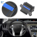 Car Accessories Steering Wheel Cover Leather Trim Black with blue strip For Toyota Prius 30 XW30 2009-2015 Prius C US