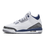 Air Jordan 3 Retro GS Midnight Navy Vaikų sportbačiai Baltai cemento pilki juodi DM0967-140 35.5 white