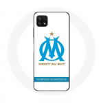 Coque pour Samsung Galaxy A22 5G Olympique de Marseille Logo Fond Blanc