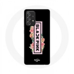 Coque pour Samsung Galaxy A33 5G Blackpink Groupe de K-pop Logo Noir Rose Fond Noir