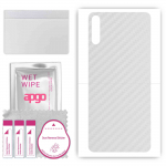 apgo Protective Skin Sticker for the back compatible with Huawei Enjoy 10E, Wrap Film, Foil, Vinyl - Pattern Transparent Carbon