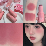 Blush Stick Dviejų galų ekspansyvi spalva Natūralus ilgai i&scaron;liekantis matinis makiažas Vienspalvis kreminis Rouge skaistalų lazdelė 03#