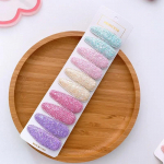 10 vnt./rinkinys Candy Color Kūdikių plaukų segtukai, skirti Birl Glitter Vienspalviai plaukų segtukai vaikams Mieli plaukus glostantys galvos apdangalų priedai
