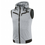 Vyri&scaron;kos striukės be rankovių su gobtuvu Striukė su gobtuvu Laisvalaikio plono lengvo vasaros rudens Techwear vyri&scaron;ki gatvės drabužiai Slim Fit S pilka spalva