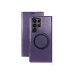 &bdquo;Samsung S24 Ultra Leather Wallet&ldquo; telefono buferiai, skirti &bdquo;Galaxy S23 Ultra S22 S21 Plus A54&ldquo; kortelei, skirta &bdquo;Magsafe&ldquo; magnetiniam knygų stovui, atverčiamas dangtelis For Samsung S24 Ultra juoda
