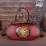 Totem reljefinės moteri&scaron;kos rankinės Natūralios odos pečių krep&scaron;iai moterims Crossbody Bag Vintažinio dizaino madinga rankinė raudona