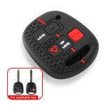 3 mygtukų silikoninis automobilio rakto pakabuko dėklas, apvalkalas, odelė TOYOTA CAMRY RAV4 PRADO COROLLA AVENSIS LAND CRUISER YARIS, skirtas Lexus juoda