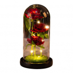 Konservuota rožė stikliniame kupole LED ap&scaron;viečia amžina gėlė Romanti&scaron;ka amžinai rožė dovana moterims Valentino dienos Motinos dienai E