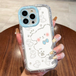 Mobiliųjų telefonų dėklai iPhone 11 13 XR 15 Pro Max 12 14 Pro Max dėklas iPhone 16 7 Plus 8 Plus XS Max Animacinis ra&scaron;tas Apsauga nuo kritimo Atspari smūgiams iPhone 6&6s gryna
