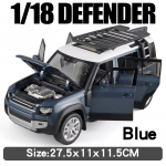 Didelis 1/18 Land Rover Defender Range Rover SUV Visureigis Lydinio Modelis Automobilis Die-cast Transporto Priemonių Kolekcija Garsas ir &Scaron;viesa Atgal Atitraukiamas Berniuko Žaislas Vaikų Dovana mėlyna