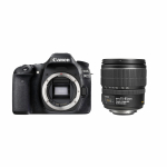 Canon EOS 80D skaitmeninis veidrodinis fotoaparatas + EF-S 15-85mm f/3.5-5.6 IS USM priartinantis objektyvas juoda