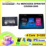 TOYOUSONIC 2 Din Android 13 MERCEDES SPRINTER CDI 2000-2005 Automobilinis radijas Multimedijos vaizdo grotuvas GPS navigacija Stereo Carplay Pagrindinis įrenginys DSP