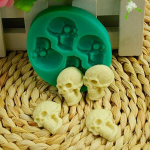 3D Kaukolės Galvos Silikoninė Fondanto Torto Forma &Scaron;okoladui Helovino Vakarėliui PASIDARYK PATS
