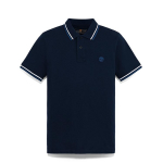 Timberland Lauko laisvalaikio siauro kirpimo dryžuoti kvėpuojantys trumparankoviai polo mar&scaron;kinėliai Vyri&scaron;ki Polo mar&scaron;kinėliai Tamsiai mėlyni A628NZ02 XXL
