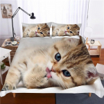 Super Mielas Kačiuko Vaiki&scaron;kas Patalynės Komplektas Kawaii Mergaitės Antklodės Užvalkalas Karali&scaron;ko Dydžio Mielas Katės Gyvūno Poliesterio Antklodės Užvalkalas 140X200cm 2pcs