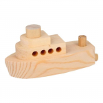 Bateau d&eacute;coratif - Artemio - 12.5x4x6 cm - Bois naturel - Personnalisable - Pour enfants žalia/natūrali