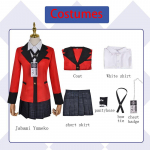 Ysir Kakegurui Jabami Yumeko Cosplay Kostiumas Helovinas Sayaka Kompulsinė Lo&scaron;ėja Anime Mokyklos Mokinė Klostuotas Sijonas Uniforma Pilnas Komplektas XS