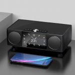Vaizdo Bluetooth garsiakalbis Namų kinas K-Song Įra&scaron;ymas Garsas Muzikos sistema su AUX USB TF Žadintuvas FM radijas LED ekranas 8000 mAh balta
