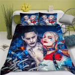 Animacinis filmas Džokeris Antklodės užvalkalas Pagalvės užvalkalas 2/3 vnt. H-Harley Quinn Lovos patalynės komplektas Suaugusiems Berniukui Mergaitei Miegamojo dekoravimas Viengulis Dvigulis EU Single(135*200cm)3pcs