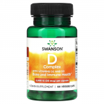 Swanson, D kompleksas su vitaminais D2 ir D3, 2000 TV (50 mcg), 60 vegetari&scaron;kų kapsulių