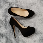 Moteri&scaron;kos Siurblys Sexy 14cm Super auk&scaron;takulniai Moteri&scaron;ki apvalūs kojų pir&scaron;tai Platforma Pumps Ploni kulniukai vakarėliui Raudoni vestuviniai batai 43 juoda