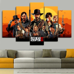5 plok&scaron;čių drobės sienos meno plakatas tapyba Red Dead Redemption 2 žaidimo tapetai namų dekoras svetainės paveikslo spaudinys sienos meno darbas 40x60 40x80 40x100cm