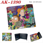 Rick and Morty Piniginė PU Oda Spaudė Dvigubo lankstymo Anime Kortelių laikiklis Ne&scaron;iojama trumpa piniginė 10&times;12&times;2cm