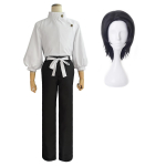 HOLOUN Jujutsu JJK Manga Anime Yuta Okkotsu Cosplay Kostiumas Perukas Striukė Juodos Kelnės Uniforma Rožinis Tinklelis Sintetinis Helovinas XXL white