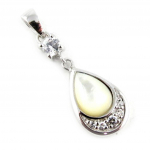 Les Tr&eacute;sors De Lily [E2523] - Pendentif Argent 'Marie' Nacre smėlis