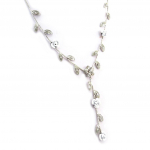 Les Tr&eacute;sors De Lily [K0972] - Collier Cr&eacute;ateur 'Paradis Floral' gris argent&eacute; pilka