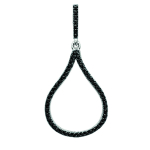 Les Tr&eacute;sors De Lily [L5751] - Pendentif Argent 'Sissi' noir (rhodi&eacute;) - 32x12 mm