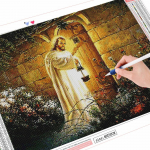 5D viso kvadrato deimantinis paveikslas Jėzaus amatų rinkinys Deimantinis siuvinėjimas Religija Mozaikos durų menas Kalnų kri&scaron;tolas namų apdaila Full Round (20X30CM)