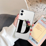 Pritaikytas pradinis raidžių telefono dėklas, skirtas iPhone 13 11 12 Pro Max 12 13 Mini X XR XS Max 8 7 Plus Flowers Girl mink&scaron;tas galinis dangtelis iPhone XR