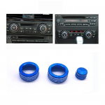 Car Air Conditioning Sound Knob Cover Interior Decoration For BMW 3 Series 2005-2013 E90 E91 E92 E93 ( 3 Or 4 buttons Blue 3 pcs black