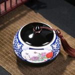 Kini&scaron;kas Keraminis Hermeti&scaron;kas Stiklainis Namams su Dangteliu Arbatos Indelis Kelioninis Ne&scaron;iojamas Arbatos Indelis Saldainių Laikymo Indas Virtuvės Reikmenys Aksesuarai C 11.6X10.8CM 490ML