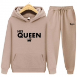 Sportinis kostiumas 2 dalių rinkinys Unisex jo karalienės megztiniai Vilnoniai megztiniai + kelnių kostiumas Hoodie Bėgiojimas Vyri&scaron;ki rinkiniai Queen Print megztinis Sportinis kostiumas