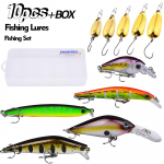 10 vnt jaukų rinkinys Mino Pencil Rock Metal Sequins Simulation Lure Fake Bait Novice kombinuotas rinkinys B