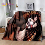 Seksuali mergina nėriniai Tifa Aerith anime mink&scaron;tas pliu&scaron;inis pledas, flanelinis pledas metamas pledas svetainei, miegamajam, lovai, sofai, pikniko uždangalas 75x100cm (30x40inch)
