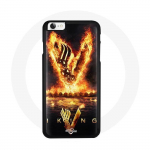 Coque pour Iphone 8 Vikings S&eacute;rie Saison 6 logo V Ep&eacute;e de Feu Fond Noir
