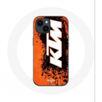 Coque pour Iphone 14 KTM Logo blanc fond orange - Maniacase