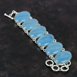 Akvamarino apyrankė Rankų darbo Originali brangakmenių apyrankė 925 prabos sidabro apyrankė Reguliuojama grandinėlės apyrankė Akvamarino papuo&scaron;alai Dovanoms Adjustable