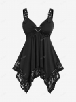 Rosegal Plus Size Lace Panel &Scaron;irdies žiedas Sagtys Nosinės