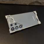 Prabangus netaisyklingo aliuminio lydinio buferinis telefono dėklas, skirtas &bdquo;Samsung Galaxy S25 S24 S23 Ultra Plus&ldquo; objektyvo plėvelės apsaugai nuo smūgių, metalinis dangtelis For Samsung S24 Ultra auksas