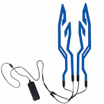 Motociklininko &scaron;almo LED vandeniui atspari &scaron;altos &scaron;viesos juosta EL lipdukas 4 mirksinčios įspėjamosios lemputės naktinio važiavimo &scaron;almo rinkinys mėlyna