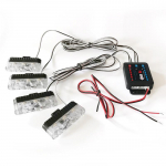 Car modification wired remote control 12V one to four red and blue mid-grid clip strobe light 12V, LED super bright and high power