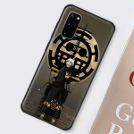 Anime One Piece Cartoon Coque, skirtas Samsung Galaxy S20 FE S21 S10 Note 20 Ultra S9 Plus S8 10 Lite S10e 9 juodas telefono dėklo dangtelis Note 10 Lite